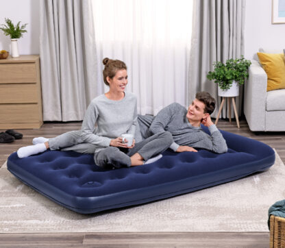 Colchón Hinchable de Aire Doble Full Bestway 191x137x22 cm Azul | Soporta hasta 300 kg | Colchoneta Camping | Almohada Integrada - Imagen 2