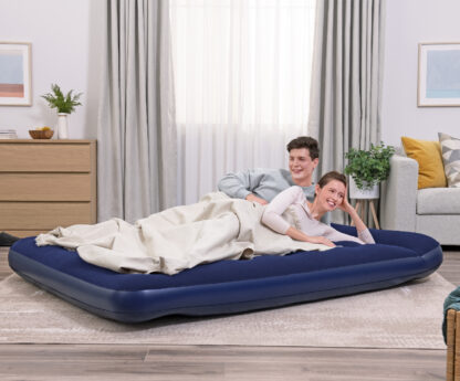 Colchón Hinchable de Aire Queen Bestway 203x152x28 cm Azul | Soporta hasta 300 kg | Colchoneta Camping | Almohada Integrada - Imagen 2