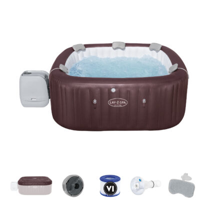 Spa Hinchable Bestway Lay-Z-Spa Maldives Smart Luxe 201x201x80 cm para 5-7 Personas con Airjet, HydroJet, Luz LED y Conexión App