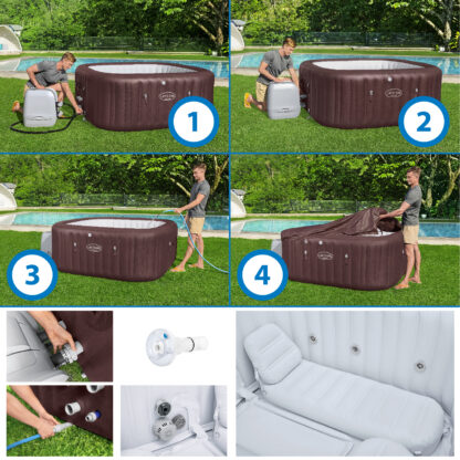 Spa Hinchable Bestway Lay-Z-Spa Maldives Smart Luxe 201x201x80 cm para 5-7 Personas con Airjet, HydroJet, Luz LED y Conexión App - Imagen 7