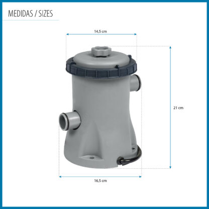 Depuradora de Filtro de Cartucho para Piscinas Desmontables Bestway de 1.249 litros/hora Conexión 32 mm con Cartucho Tipo I - Imagen 4