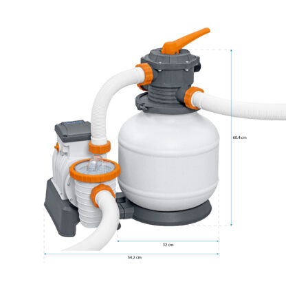 Depuradora de Arena para Piscinas Desmontables Bestway Flowclear de 8.327 L/h Conexión 32 mm, Rosca 38 mm y Dispensador Químico - Imagen 4