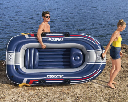 Barca Hinchable para 2 Adultos y 1 Niño Bestway Hydro-Force Treck X2 255x127x36 cm con 2 Remos y Bomba de Pie Incluida - Imagen 5