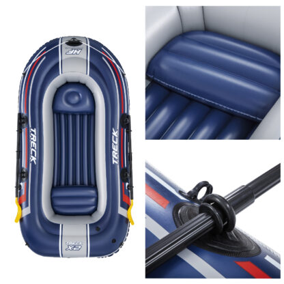 Barca Hinchable para 2 Adultos y 1 Niño Bestway Hydro-Force Treck X2 255x127x36 cm con 2 Remos y Bomba de Pie Incluida - Imagen 7