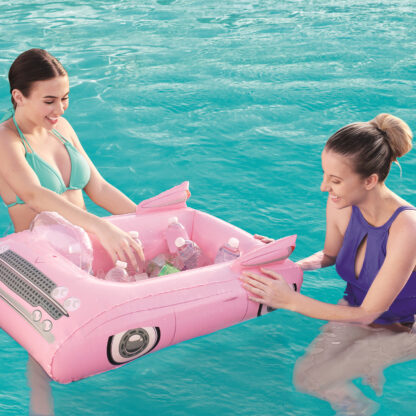 Nevera Hinchable Flotante Bestway Coche de Fiesta Rosa 89x69 cm - Imagen 4