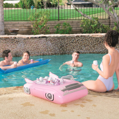 Nevera Hinchable Flotante Bestway Coche de Fiesta Rosa 89x69 cm - Imagen 5