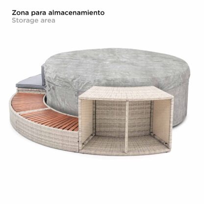 Spa Hinchable Bestway Zurich Ø180x66 cm Airjet + Revestimiento K2O Half Surround 180 289x45x56 cm Borde para Spa - Imagen 3