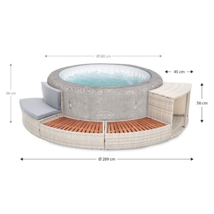 Spa Hinchable Bestway Zurich Ø180x66 cm Airjet + Revestimiento K2O Half Surround 180 289x45x56 cm Borde para Spa - Imagen 4