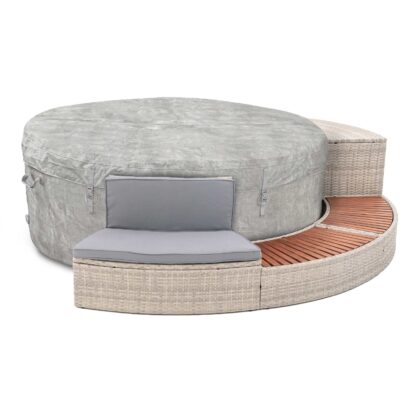 Spa Hinchable Bestway Zurich Ø180x66 cm Airjet + Revestimiento K2O Half Surround 180 289x45x56 cm Borde para Spa - Imagen 5