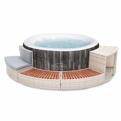 Spa Hinchable Bestway Bahamas Ø180x66 cm Airjet + Revestimiento K2O Half Surround 180 289x45x56 cm Borde para Spa Semicircular