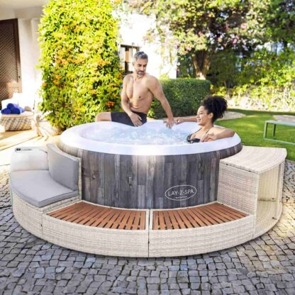 Spa Hinchable Bestway Bahamas Ø180x66 cm Airjet + Revestimiento K2O Half Surround 180 289x45x56 cm Borde para Spa Semicircular - Imagen 2