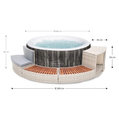 Spa Hinchable Bestway Bahamas Ø180x66 cm Airjet + Revestimiento K2O Half Surround 180 289x45x56 cm Borde para Spa Semicircular - Imagen 4