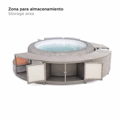 Spa Hinchable Bestway Zurich Ø180x66 cm Airjet + Revestimiento K2O Full Surround 180 279x40x56 cm Borde para Spa Circular - Imagen 3