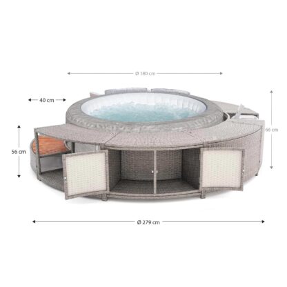 Spa Hinchable Bestway Zurich Ø180x66 cm Airjet + Revestimiento K2O Full Surround 180 279x40x56 cm Borde para Spa Circular - Imagen 4