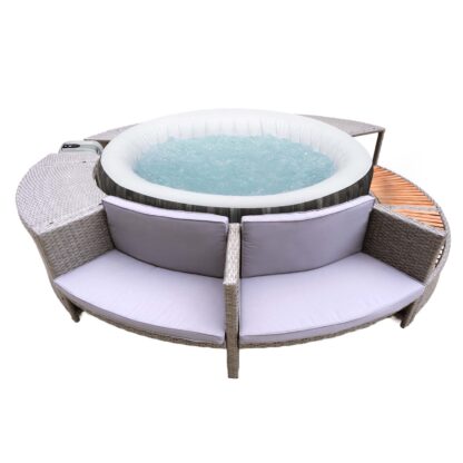 Spa Hinchable Bestway Bahamas Ø180x66 cm Airjet + Revestimiento K2O Full Surround 180 279x40x56 cm Borde para Spa Circular