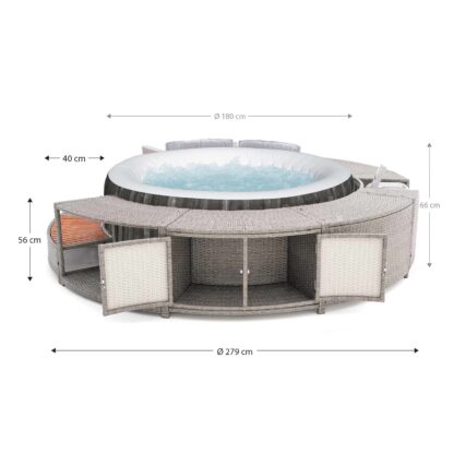 Spa Hinchable Bestway Bahamas Ø180x66 cm Airjet + Revestimiento K2O Full Surround 180 279x40x56 cm Borde para Spa Circular - Imagen 4