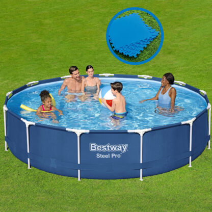 Pack Piscina Desmontable Bestway Steel Pro 396x84 cm con Depuradora de Cartucho 2.006 L/h, Kit de Mantenimiento y Tapiz de Suelo - Imagen 2