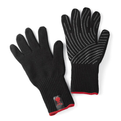 Par de Guantes S/M Weber 13x20,3x5,4 cm Guantes de Protección para Barbacoas con Tiras de Silicona, Color Negro