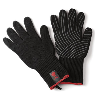 Par de Guantes X/L Weber 17x33x5,4 cm Guantes de Protección para Barbacoas con Tiras de Silicona, Color Negro