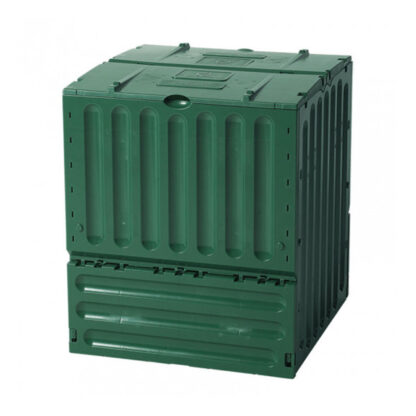 Compostador Ecológico Graf Eco King 70x70x83 cm de 400 Litros con Sistema de Ventilación y Paredes Térmicas, Color Verde