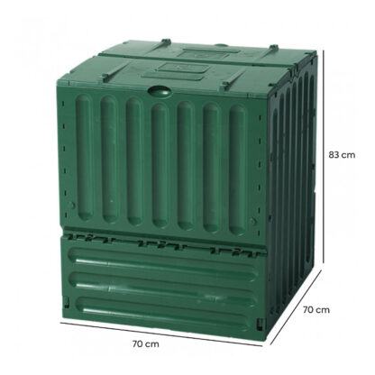 Compostador Ecológico Graf Eco King 70x70x83 cm de 400 Litros con Sistema de Ventilación y Paredes Térmicas, Color Verde - Imagen 4