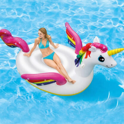 Flotador Hinchable Intex Unicornio XL 287x193x165 cm con Asas y Capacidad para 2 personas - Imagen 2