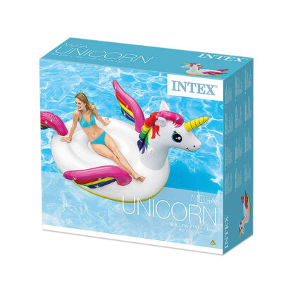 Flotador Hinchable Intex Unicornio XL 287x193x165 cm con Asas y Capacidad para 2 personas - Imagen 3