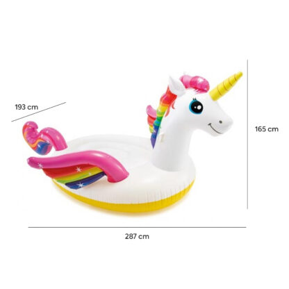 Flotador Hinchable Intex Unicornio XL 287x193x165 cm con Asas y Capacidad para 2 personas - Imagen 4