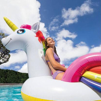 Flotador Hinchable Intex Unicornio XL 287x193x165 cm con Asas y Capacidad para 2 personas - Imagen 5