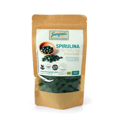 Espirulina Ecológica en Tabletas Foorganic Pack  150g | Superalimento en Comprimidos | Sin Aditivos | Producido en España | Vegano | Energía | Detox