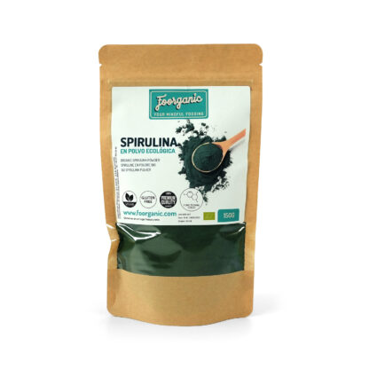 Espirulina Ecológica en Polvo Foorganic Pack  150g | Superalimento Natural | Sin Aditivos | Producido en España | Vegano | Energía | Desintoxicación