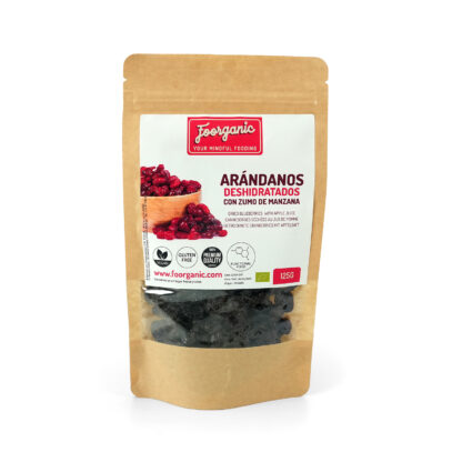 Arándanos Deshidratados con Zumo de Manzana Foorganic Pack  125g | Snack Saludable y Natural | Sin Azúcar Añadido