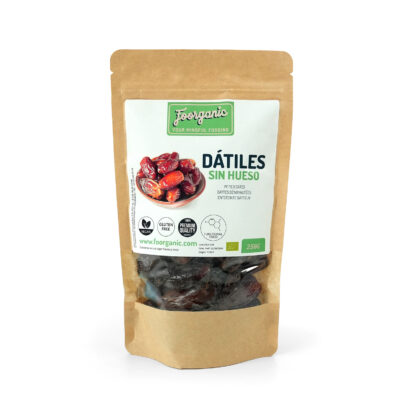 Dátiles Sin Hueso Ecológicos Foorganic Pack  250g | Snack Natural | Dulce Sin Aditivos | Producido en España | Vegano y Energético