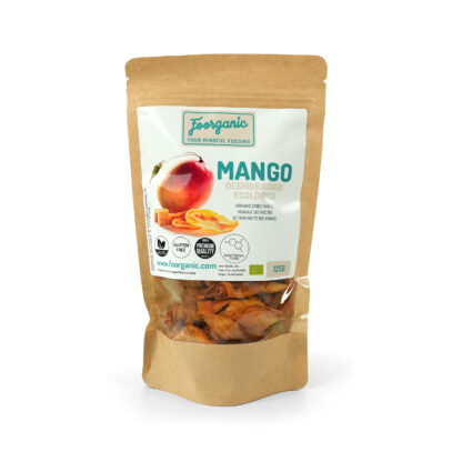 Mango Deshidratado Ecológico Foorganic Pack  125g Snack 100% Natural Sin Aditivos | Producido en España | Vegano Fuente de Fibra y Energía