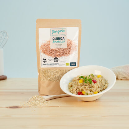 Quinoa Amarilla Ecológica Foorganic Pack  500g | Proteínas y Fibra | Sin Gluten | Producido en España | Ideal para Platos Saludables y Nutritivos - Imagen 2