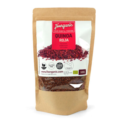 Quinoa Roja Ecológica Foorganic Pack  500g | Superalimento Natural Sin Gluten | Proteínas y Fibra | Producido en España | Ideal para Recetas Saludables