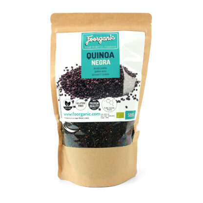 Quinoa Negra Ecológica Foorganic Pack  500g | Proteínas y Fibra | Sin Gluten | Producido en España | Ideal para Platos Saludables y Energéticos