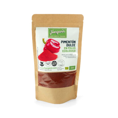 Pimentón Dulce Ecológico en Polvo Foorganic Pack  150 g Condimento Natural | Sin Aditivos | Producido en España