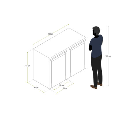 Cobertizo para Cubo de Basura Gardiun Liam 132x80x116  cm Acero Galvanizado | Ocultación Cubo Reciclaje Modular| Apertura Superior - Imagen 4