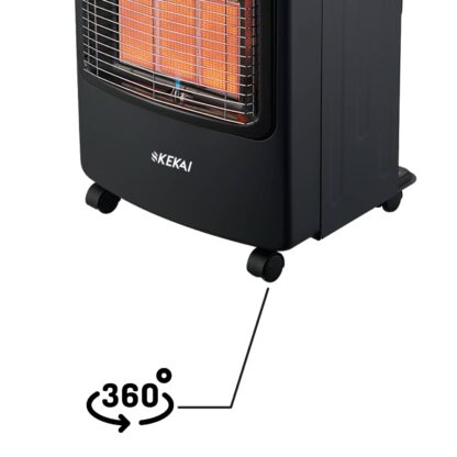 Estufa Híbrida Luz-Gas Plegable Kekai Hybrid New Slim 42x33x73 cm Estufa Gas 4200 W | Estufa Eléctrica 1260 W | 3 Niveles de Calor - Imagen 4