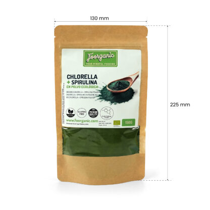 Chlorella + Spirulina en Polvo Ecológicas Foorganic Pack  150g | Superalimentos Naturales Sin Aditivos | Producido en España | Vegano |Algas Puras - Imagen 3