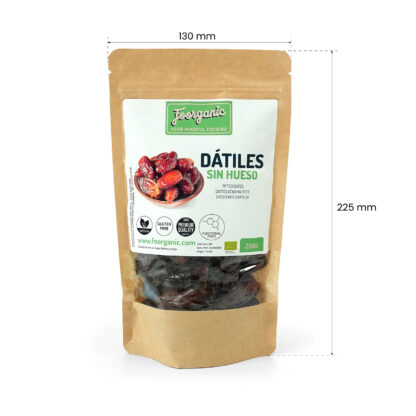 Dátiles Sin Hueso Ecológicos Foorganic Pack  250g | Snack Natural | Dulce Sin Aditivos | Producido en España | Vegano y Energético - Imagen 3