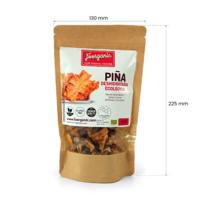 Piña Deshidratada Ecológica FoorganicPack  125 g Snack Natural | Sin Aditivos | Producido en España | Sin azúcares añadidos - Imagen 3