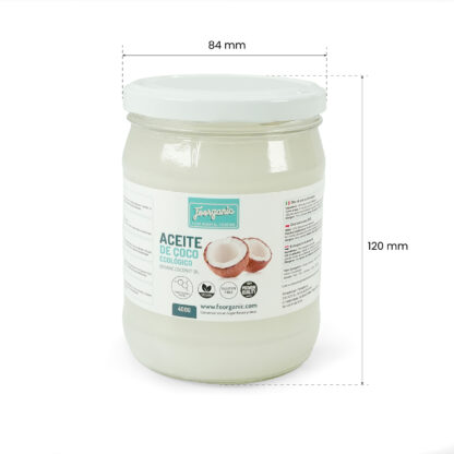 Aceite de Coco Ecológico Foorganic bote 400g | Virgen Extra y Prensado en Frío | Uso Alimentario y Cosmético | Natural y Versátil - Imagen 3