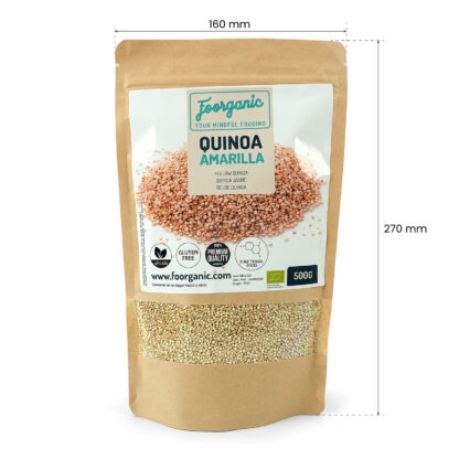 Quinoa Amarilla Ecológica Foorganic Pack  500g | Proteínas y Fibra | Sin Gluten | Producido en España | Ideal para Platos Saludables y Nutritivos - Imagen 3