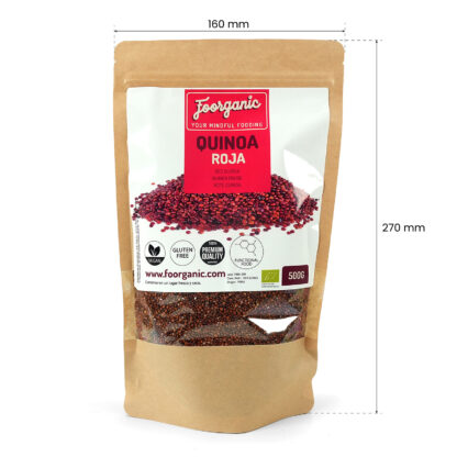 Quinoa Roja Ecológica Foorganic Pack  500g | Superalimento Natural Sin Gluten | Proteínas y Fibra | Producido en España | Ideal para Recetas Saludables - Imagen 3