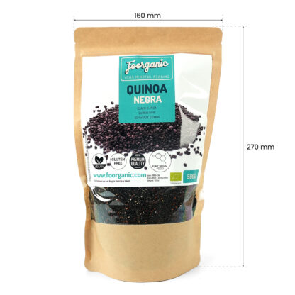 Quinoa Negra Ecológica Foorganic Pack  500g | Proteínas y Fibra | Sin Gluten | Producido en España | Ideal para Platos Saludables y Energéticos - Imagen 3