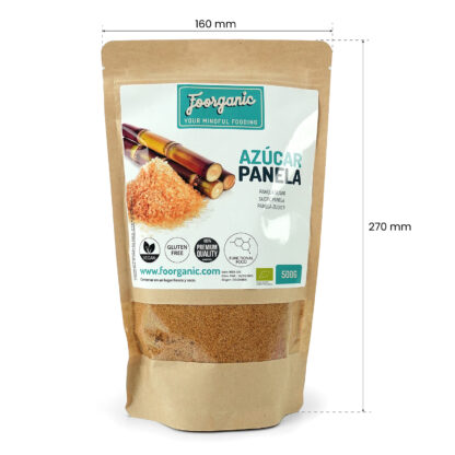 Azúcar Panela Ecológica FoorganicPack  500g | Endulzante Natural de Caña Sin Refinar | Producido en España |Rico en Nutrientes |Sin aditivos | Vegano - Imagen 3