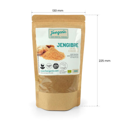 Jengibre Ecológico en Polvo Foorganic Pack  200g | Superalimento Natural Sin Aditivos | Producido en España | Vegano | sabor vibrante - Imagen 3