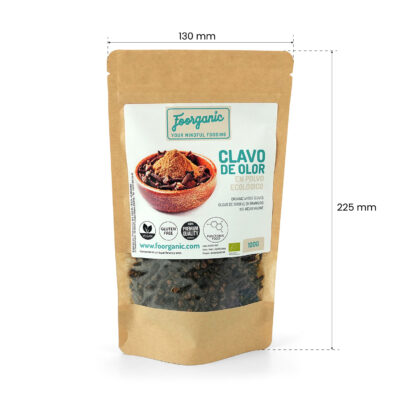 Clavo de Olor Ecológico en Grano Foorganic Pack  100g | Especia Natural |Sin Aditivos | Producido en España | Vegano y Aromático - Imagen 3